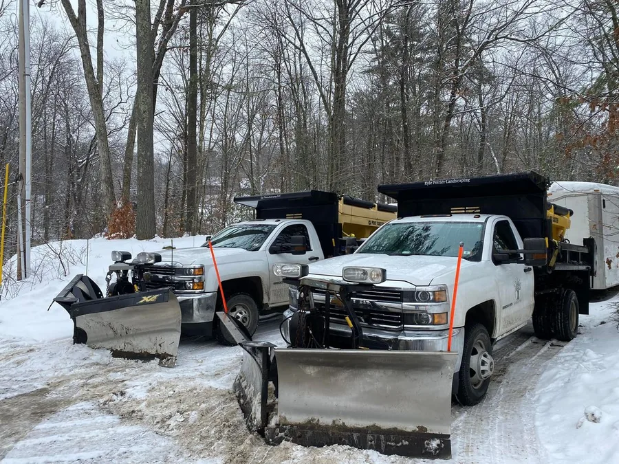 Snow plow trucks ready for commercial snow removal in Concord NH