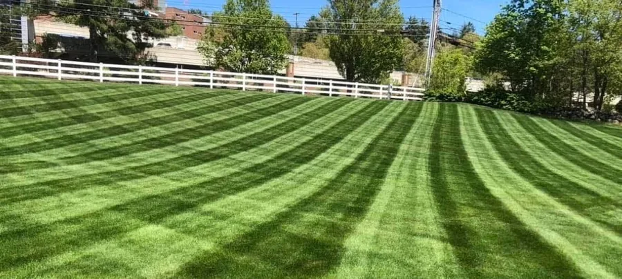 Striped lawn mowing in Concord NH